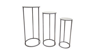 Blumensäulen-Set Haku aus Metall in Grau Blumensäule - 3er-Set Grau - Höhe ca. 50, 60, 70 cm
