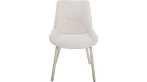 Vierfußstuhl Duo collection aus Stoff in Hellgrau Polsterstuhl Mila hellgrauer Webstoff 116 & taupefarbenes Metallgestell