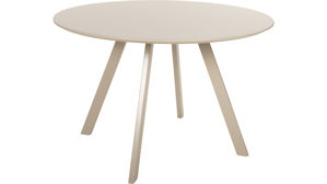 Esstisch Duo collection aus Holz in Taupe Esstisch Pina Taupe & taupefarbenes Metallgestell - ca. 120 cm Durchmesser