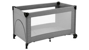 Babyzimmer Babyworld aus Kunststoff in Grau Babyworld Baby-Reisebett mit Einstieg + Rollen Farbe Grau, mit 2 Rollen - Liegefläche ca. 60 x 120 cm