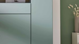 Highboard Interliving aus Holz in Grün Interliving Wohnzimmer Serie 2031 - Highboard Schilfgrün - Breite ca. 150 cm