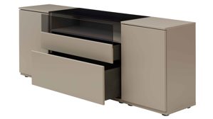 Sideboard Interliving aus Holz in Grau Interliving Wohnzimmer Serie 2031 - Sideboard Grau & Risseiche - zwei Türen, zwei Schubladen, Breite ca. 180 cm