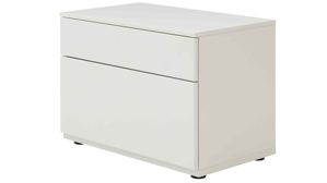 Wohnwand Interliving aus Holz in Weiß Interliving Wohnzimmer Serie 2031 - Wohnlösung Tonweiß & graues Glas - Länge ca. 270 cm