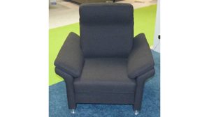 3-2+1 COMFORT SMART aus Leder in Anthrazit Carina Polstergarnitur Primus 3-2-1 Dreisitzer, Zweisitzer, Sessel Stoff anthrazit – Metallfuss - hoher Rücken