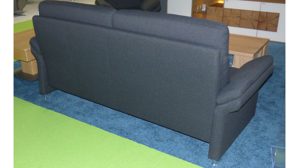 3-2+1 COMFORT SMART aus Leder in Anthrazit Carina Polstergarnitur Primus 3-2-1 Dreisitzer, Zweisitzer, Sessel Stoff anthrazit – Metallfuss - hoher Rücken