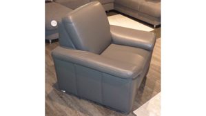 Ecksofa modulmaster aus Leder Metall in Anthrazit Aluminium Polinova MM-PN1059 Wohnlandschaft, Polstergarnitur mit Sessel Leder Belvita anthrazit & Metallfüße – Stellfläche ca. 255 x 345 cm