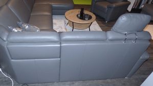 Ecksofa modulmaster aus Leder Metall in Anthrazit Aluminium Polinova MM-PN1059 Wohnlandschaft, Polstergarnitur mit Sessel Leder Belvita anthrazit & Metallfüße – Stellfläche ca. 255 x 345 cm