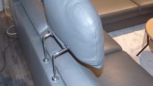 Ecksofa modulmaster aus Leder Metall in Anthrazit Aluminium Polinova MM-PN1059 Wohnlandschaft, Polstergarnitur mit Sessel Leder Belvita anthrazit & Metallfüße – Stellfläche ca. 255 x 345 cm