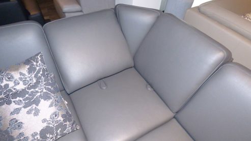 Ecksofa modulmaster aus Leder Metall in Anthrazit Aluminium Polinova MM-PN1059 Wohnlandschaft, Polstergarnitur mit Sessel Leder Belvita anthrazit & Metallfüße – Stellfläche ca. 255 x 345 cm