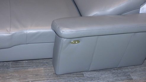 Ecksofa modulmaster aus Leder Metall in Anthrazit Aluminium Polinova MM-PN1059 Wohnlandschaft, Polstergarnitur mit Sessel Leder Belvita anthrazit & Metallfüße – Stellfläche ca. 255 x 345 cm
