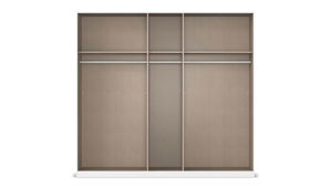 Kleiderschrank Rauch aus Holz in Dunkelgrau rauch ORANGE Acero - Drehtürenschrank Grau Metallic & Spiegel - fünf Türen, Breite ca. 225 cm