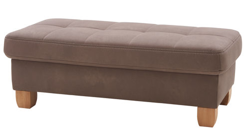 Polsterhocker modulmaster aus Stoff in Braun Modulmaster MM-PP1188 - XXL-Polsterhocker nougatbraune Mikrofaser Mammut & geölte Wildeiche - ca. 130 x 65 cm