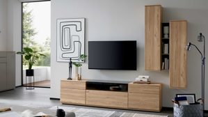 Wohnwand Interliving aus Holz in Holzfarben Interliving Wohnzimmer Serie 2031 - Wohnwand Risseiche - Länge ca. 257 cm