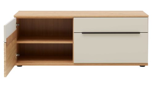 Wohnwand Interliving aus Holz in Beige Interliving Wohnzimmer Serie 2032 - Wohnwand Sandbeige & Risseiche - Länge ca. 315 cm