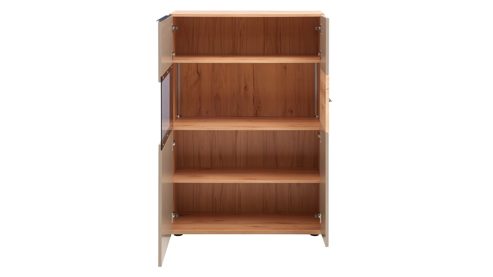 Highboard Interliving aus Holz in Grau Interliving Wohnzimmer Serie 2032 - Highboard B18071 Grau & Risseiche - vier Türen, Breite ca. 180 cm