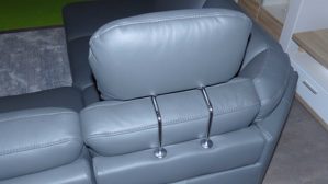 Ecksofa modulmaster aus Leder Metall in Anthrazit Modulmaster MM-PN1080 Polstergarnitur - anthrazitfarbenes Leder Torro & Metallfüße – Stellfläche ca. 200 x 305 x 168-204 cm