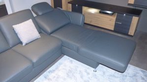 Ecksofa modulmaster aus Leder Metall in Anthrazit Modulmaster MM-PN1080 Polstergarnitur - anthrazitfarbenes Leder Torro & Metallfüße – Stellfläche ca. 200 x 305 x 168-204 cm