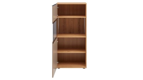 Highboard Interliving aus Holz in Grau Interliving Wohnzimmer Serie 2032 - Highboard B18070 Grau & Risseiche - drei Türen, Breite ca. 180 cm