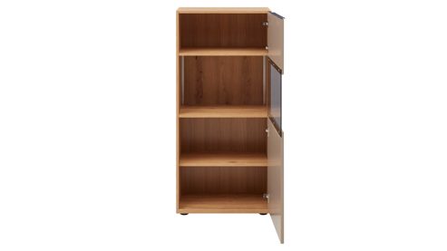Highboard Interliving aus Holz in Grau Interliving Wohnzimmer Serie 2032 - Highboard Grau & Risseiche - drei Türen, Breite ca. 180 cm