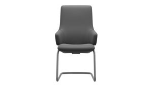 Stuhl Ekornes aus Leder Metall in Grau Silber Stressless Schwingstuhl LAUREL, Stuhl mit Armlehnen Leder Batick grey, Gestell D400 Satin Silver