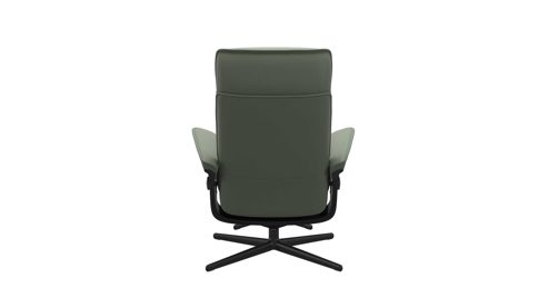 Sessel Ekornes aus Leder Metall in Dunkelgrün Schwarz Stressless ADMIRAL M Relax-Sessel und Hocker Leder Leder Batick 89 Thyme Green, Gestell Cross Matte Black