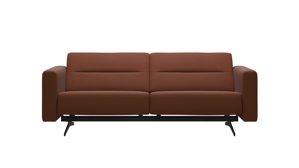 Sofa Ekornes aus Leder Metall in Dunkelbraun Schwarz Stressless Elementgruppe Stella, Polstergarnitur aus Leder Leder Paloma Copper, Fuss schwarz matt, mit Armlehnen S2