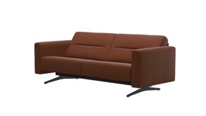 Sofa Ekornes aus Leder Metall in Dunkelbraun Schwarz Stressless Elementgruppe Stella, Polstergarnitur aus Leder Leder Paloma Copper, Fuss schwarz matt, mit Armlehnen S2