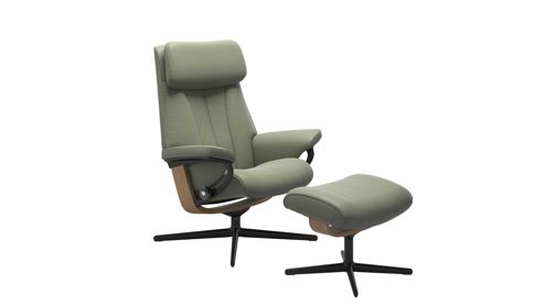 Sessel Ekornes aus Leder Metall in Dunkelgrün Schwarz Stressless PAUL M Relax-Sessel und Hocker Leder Leder Paloma 96 Shadow Green, Gestell Cross Matte Black