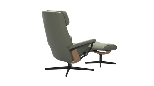 Sessel Ekornes aus Leder Metall in Dunkelgrün Schwarz Stressless PAUL M Relax-Sessel und Hocker Leder Leder Paloma 96 Shadow Green, Gestell Cross Matte Black