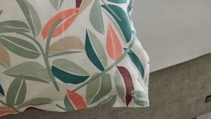 Bettwäsche-Set Interliving aus Stoff in Mehrfarbig Interliving Bettwäsche Serie 9131 floral pastellfarbener & dunkelgrüner Baumwollsatin - ca. 135 x 200 cm