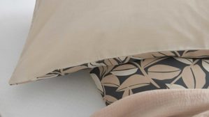 Bettwäsche-Set Interliving aus Stoff in Anthrazit Interliving Bettwäsche Serie 9131 floral anthrazitfarbener & beiger Baumwollsatin - ca. 155 x 220 cm