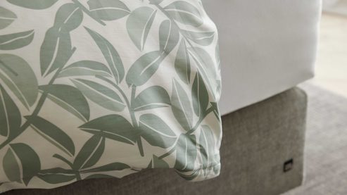 Bettwäsche-Set Interliving aus Stoff in Hellgrün Interliving Bettwäsche Serie 9131 floral salbeigrüner & salbeigrüner Baumwollsatin - ca. 135 x 200 cm