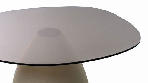 Couchtisch M2 kollektion aus Glas in Weiß Couchtisch Filo 1 Cremeweiße - ca. 50 x 43 cm