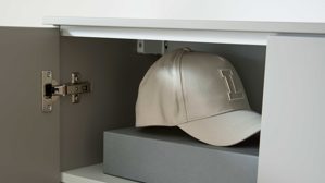 Garderoben-Set Interliving aus Holz in Hellgrau Interliving Garderobe Serie 6012 - Garderoben-Set graubeiger Mattlack - fünfteilig