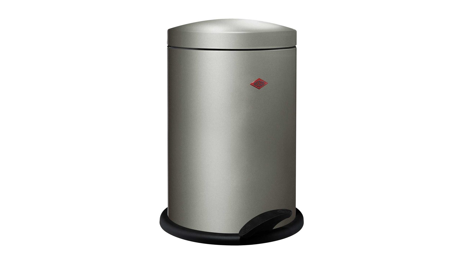 Mülleimer Wesco in Silber WESCO Base Softer Treteimer 13 Liter Neusilber Tretabfalleimer