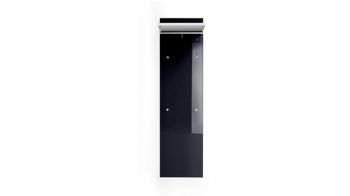 Wandgarderobe Voss möebel aus Glas in Grau VOSS MÖBEL Wandgarderobe - Garderobenpaneel Ventina anthrazitfarbenes Glas & weiße Lackoberflächen, Metall – ca. 42 x 170 cm