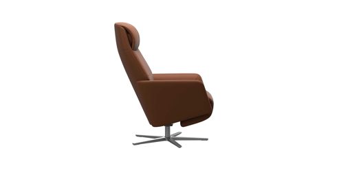 Sessel Ekornes aus Aluminium Leder in Cognac Aluminium Stressless Sessel SCOTT Sirius - Relaxsessel elektrisch verstellbar Leder Paloma New Cognac mit Sirius Untergestell in Alu