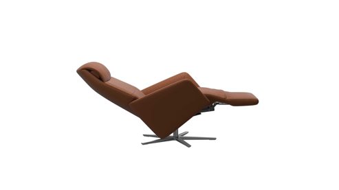 Sessel Ekornes aus Aluminium Leder in Cognac Aluminium Stressless Sessel SCOTT Sirius - Relaxsessel elektrisch verstellbar Leder Paloma New Cognac mit Sirius Untergestell in Alu