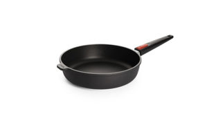 Pfanne Woll aus Aluminium Kunststoff in Schwarz WOLL Pfanne Nowo Titanium 28 cm - Hochrandpfanne Aluminiumguss - ca. 7 cm hoch & 3,5 Liter Volumen