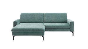 Ecksofa modulmaster aus Stoff in Dunkelgrün Modulmaster Polstergarnitur MM-ZE1126 - Eckkombination Stoffbezug Santos Opal, Fuss Schwarz - Stellfläche ca. 179 x 248 cm
