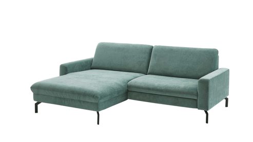 Ecksofa modulmaster aus Stoff in Dunkelgrün Modulmaster Polstergarnitur MM-ZE1126 - Eckkombination Stoffbezug Santos Opal, Fuss Schwarz - Stellfläche ca. 179 x 248 cm