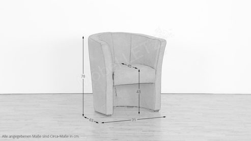 Cocktailsessel Matex aus Kunstleder in Schwarz Cocktailsessel Lux Kunstleder schwarz 628 - Breite ca. 71 cm