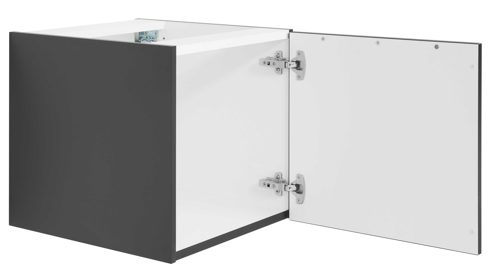 Badmöbel-Set Interliving aus Holz in Schwarz Interliving Bad Serie 7340 - Waschtischkombination Mattschwarz & Vikings Oak – Breite ca. 145 cm