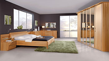 Komplettzimmer C. disselkamp aus Holz in Holzfarben C. DISSELKAMP Schlafzimmer Coretta mit Bettgestell Kernbuche Echtholzfurnier - vierteilig, Liegefläche ca. 180 x 200 cm