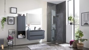 Badmöbel-Set Interliving aus Holz in Schwarz Interliving Bad Serie 7945 - Badmöbel-Set Graphitschwarz