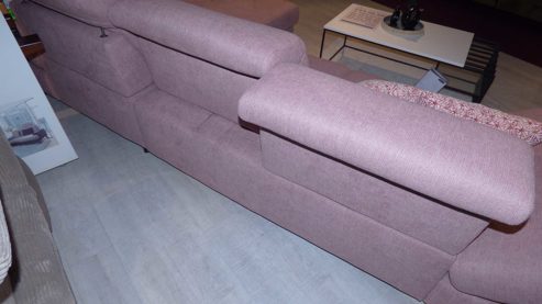 Ecksofa Steinpol poco aus Stoff in Rosa POCO Polstergarnitur Torino XC - Ecksofa mit Funktion Bezug Amy altrosa 21367 & schwarze Metallfüße – Stellfläche ca. 312 x 186 cm