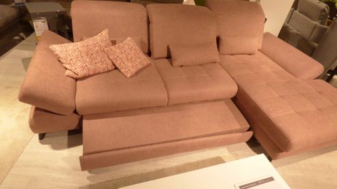 Ecksofa Steinpol poco aus Stoff in Rosa POCO Polstergarnitur Torino XC - Ecksofa mit Funktion Bezug Amy altrosa 21367 & schwarze Metallfüße – Stellfläche ca. 312 x 186 cm