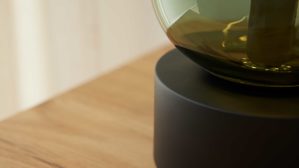 Tischleuchte Interliving aus Glas in Grün Interliving Leuchten Serie 9350 - Tischlampe grünes Glas - Höhe ca. 19 cm