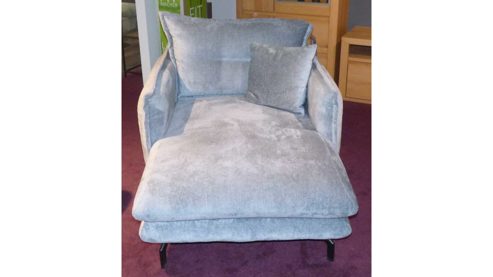 Polstersessel Benformato aus Metall Stoff in Hellblau Hellgrau BENFORMATO Loveseat LAVA, Polsterliege Loveseat Stoff 6903 Orsa hellblau & Metallfuss schwarz