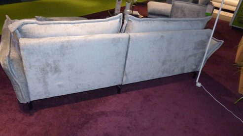 Ecksofa Benformato aus Metall Stoff in Hellblau Hellgrau BENFORMATO Polstergarnitur LAVA, Ecksofa Ecksofa Stoff 6907 Orsa grau-hellblau & Metallfuss schwarz